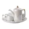 Чайный набор на 6 персон с заварочным чайником, чайником-заварником и керамической подставкой Белый (HP-15-7)