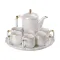 Чайный набор на 6 персон с заварочным чайником, чайником-заварником и керамической подставкой Белый (HP-15-7)