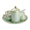 Чайный набор на 6 персон с заварочным чайником, чайником-заварником и керамической подставкой Зеленый (HP-15-8)