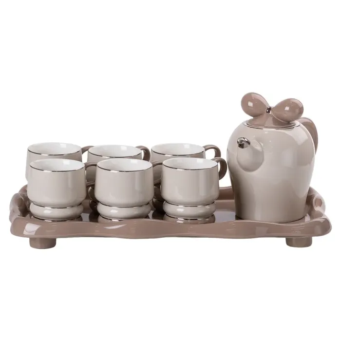Чайный набор на 6 персон с заварочным чайником и керамической подставкой (HP-15-28) - изображение 1