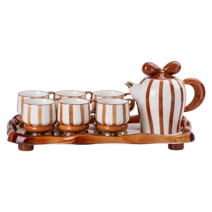 Чайный набор на 6 персон с заварочным чайником и керамической подставкой (HP-15-29) - изображение 1