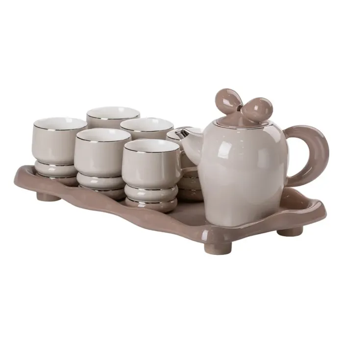 Чайный набор на 6 персон с заварочным чайником и керамической подставкой (HP-15-28) - изображение 5