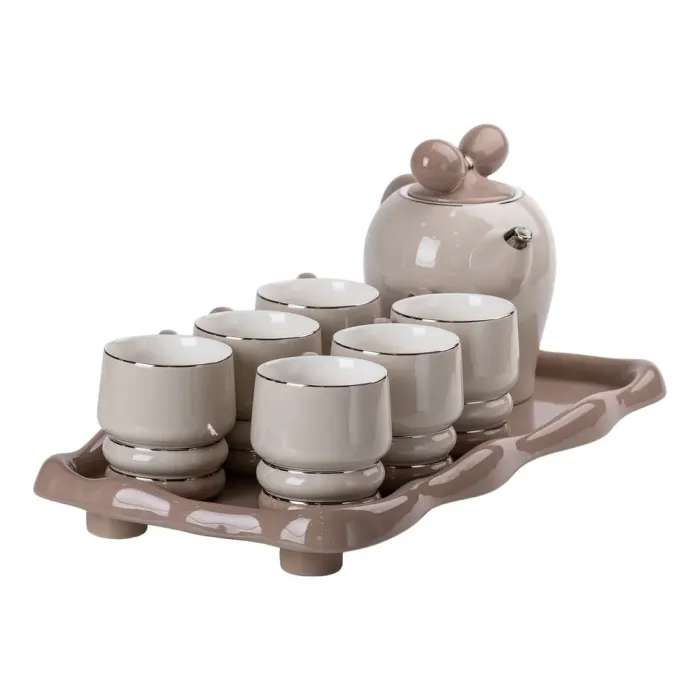 Чайный набор на 6 персон с заварочным чайником и керамической подставкой (HP-15-28) - изображение 6
