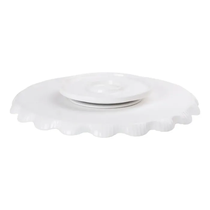 Чайний набір на 6 персон, із заварювальним чайником, керамічною підставкою, білий. (HP-15-4) - зображення 5