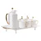 Чайный набор на 6 персон, с заварочным чайником, керамической подставкой, белый. (HP-15-2)