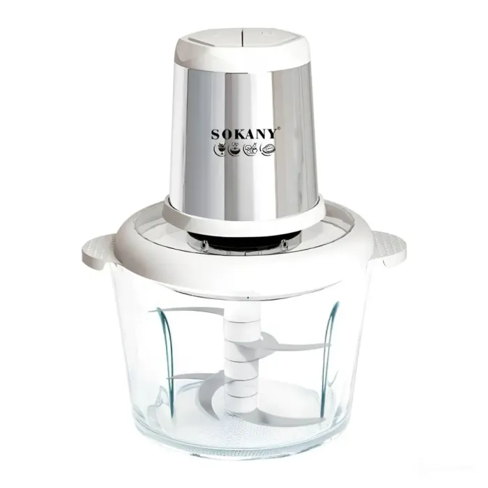 Блендер чопер подрібнювач 800 Вт 3 л м'ясорубка на 4 леза та 2 режими швидкості Sokany SK-YM-7034 (SKYM7034WST) - зображення 10