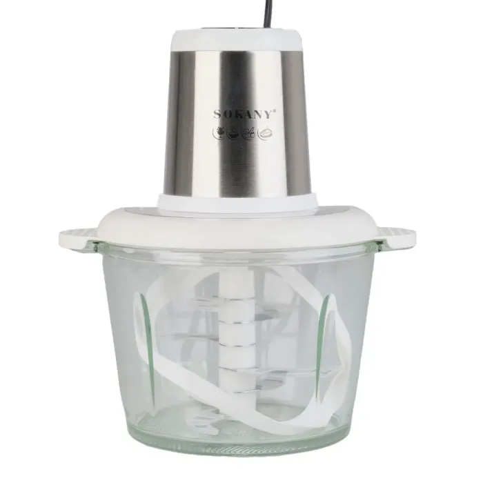 Блендер чопер подрібнювач 800 Вт 3 л м'ясорубка на 4 леза та 2 режими швидкості Sokany SK-YM-7034 (SKYM7034WST) - зображення 12