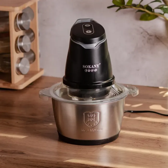 Чоппер подрібнювач 2 в 1 кухонний з чашею на 1.5 л кухонний електричний Sokany SK-06028 (SK-06028) - изображение 8