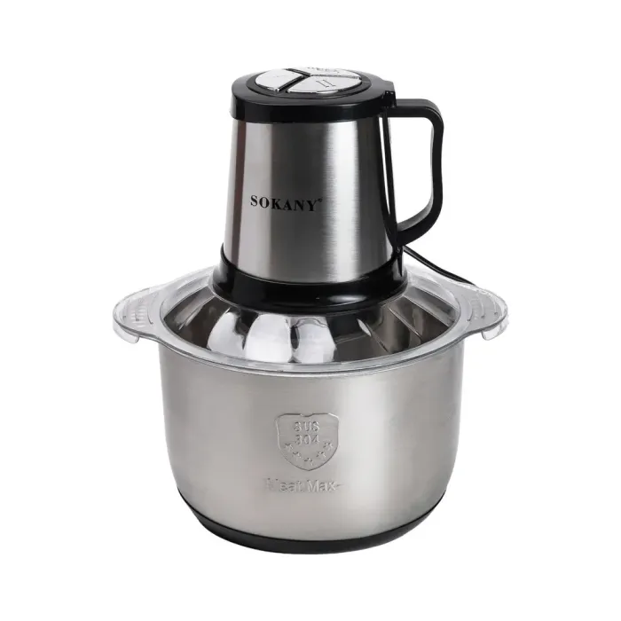 Чоппер подрібнювач 4 леза з чашею на 3.5 л м'ясорубка Sokany 800 Вт (SK-7015) - зображення 2