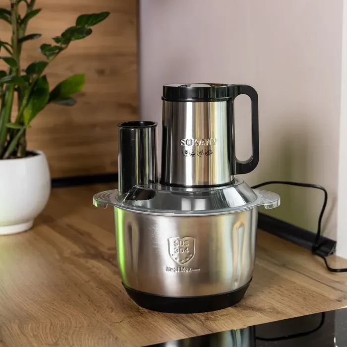 Чопер подрібнювач 600 Вт 6 лез з чашею на 2,5 літра м'ясорубка Sokany SK-06035 (SK-06035) - изображение 8