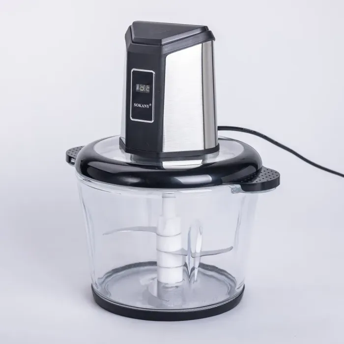 Чопер измельчитель 800 Вт 4 лезвия с чашей на 3 литра 2 скорости мясорубки Sokany (SK-06023) - изображение 3