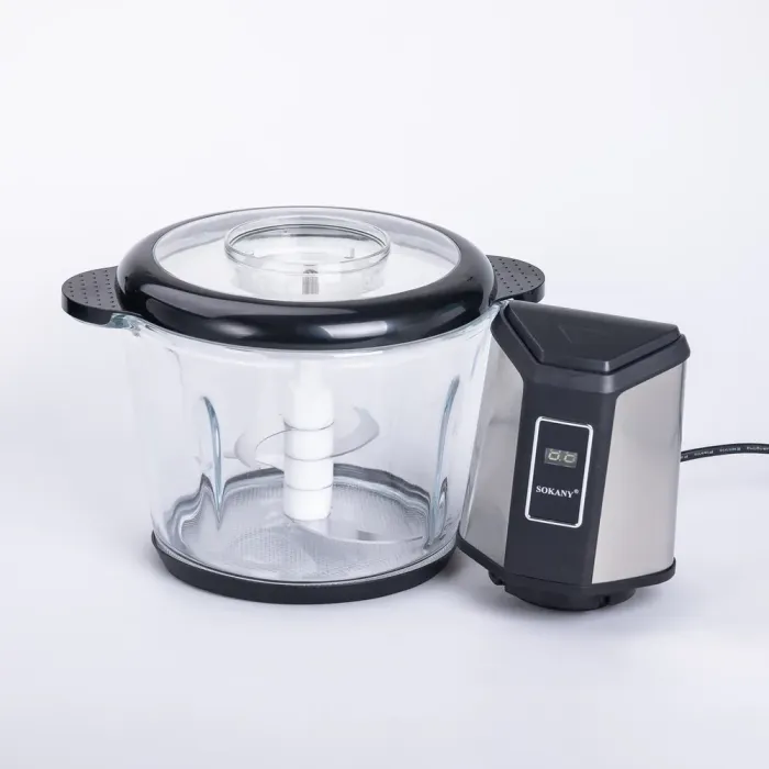 Чопер измельчитель 800 Вт 4 лезвия с чашей на 3 литра 2 скорости мясорубки Sokany (SK-06023) - изображение 5