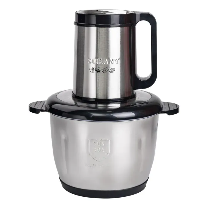 Чопер измельчитель 800 Вт 4 лезвия с чашей на 3 литра мясорубки Sokany (SK-06026) - изображение 2