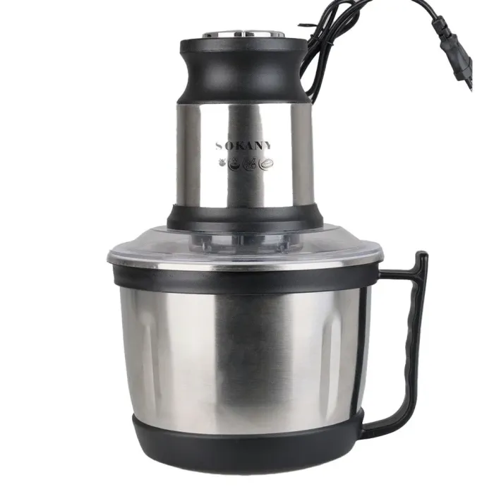 Блендер чопер подрібнювач 800 Вт 3 л м'ясорубка на 4 леза та 2 режими швидкості Sokany SK-7027 (SK7027SS) - зображення 12