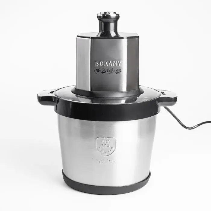 Чопер измельчитель 800 Вт с чашей на 8 литров 6 лезвий мясорубка Sokany (SK-06033) - изображение 2