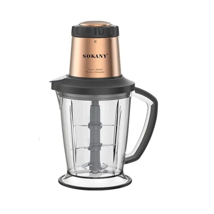 Чоппер Подрібнювач електричний 1000 Вт з чашею об'ємом 2 л М'ясорубка Sokany 6 ножів 1-швидкісний режим (SK-7039) - зображення 1