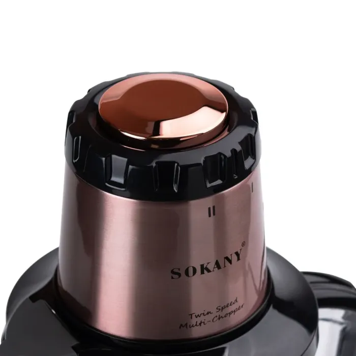 Чоппер Подрібнювач електричний 1000 Вт з чашею об'ємом 2 л М'ясорубка Sokany 6 ножів 1-швидкісний режим (SK-7039) - зображення 5