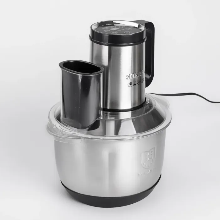 Чопер измельчитель электрический кухонный 800 Вт с чашей на 5.5 литра мясорубка Sokany (SK-06036) - изображение 2