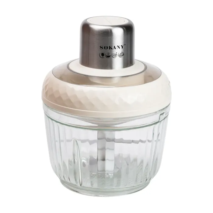 Чоппер измельчитель набор 2в1 с чашами 0.5 и 3 литра Sokany 2 скорости 800 Вт многофункциональная мясорубка (SKYM7032W) - изображение 12