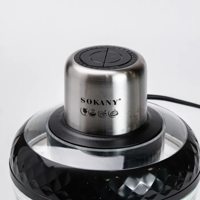 Чоппер подрібнювач набір 2в1 з чашами 0.5 та 3 літри Sokany 2 швидкості 800 Вт багатофункціональна м'ясорубка (SKYM7032B) - зображення 4