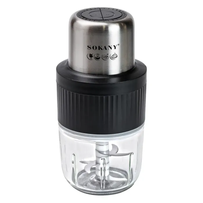 Чоппер подрібнювач набір 2в1 з чашами 0.5 та 3 літри Sokany 2 швидкості 800 Вт багатофункціональна м'ясорубка (SKYM7032B) - зображення 14