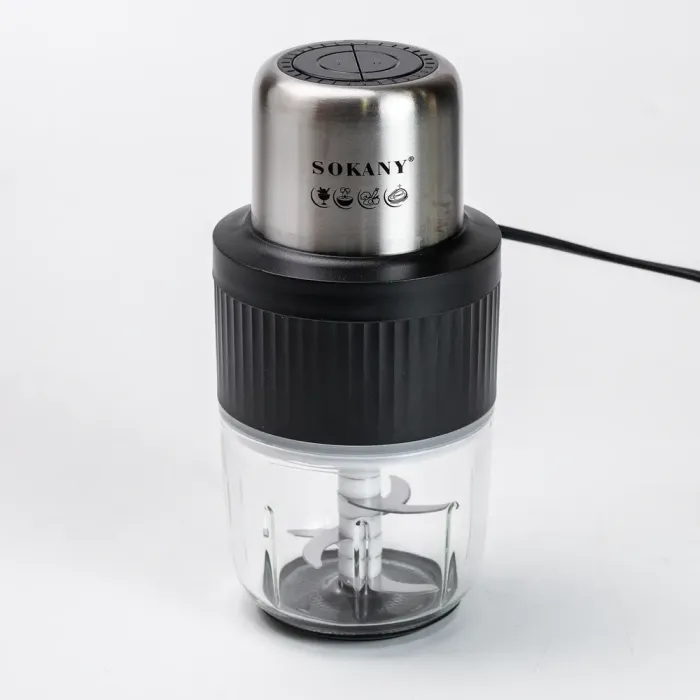 Чоппер подрібнювач набір 2в1 з чашами 0.5 та 3 літри Sokany 2 швидкості 800 Вт багатофункціональна м'ясорубка (SKYM7032B) - зображення 8