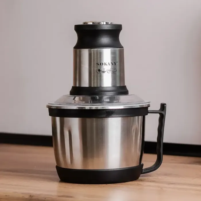 Чопер измельчитель с чашей 3 литра 4 лезвия нержавеющая сталь овощерезка Sokany (SK-7027) - изображение 4