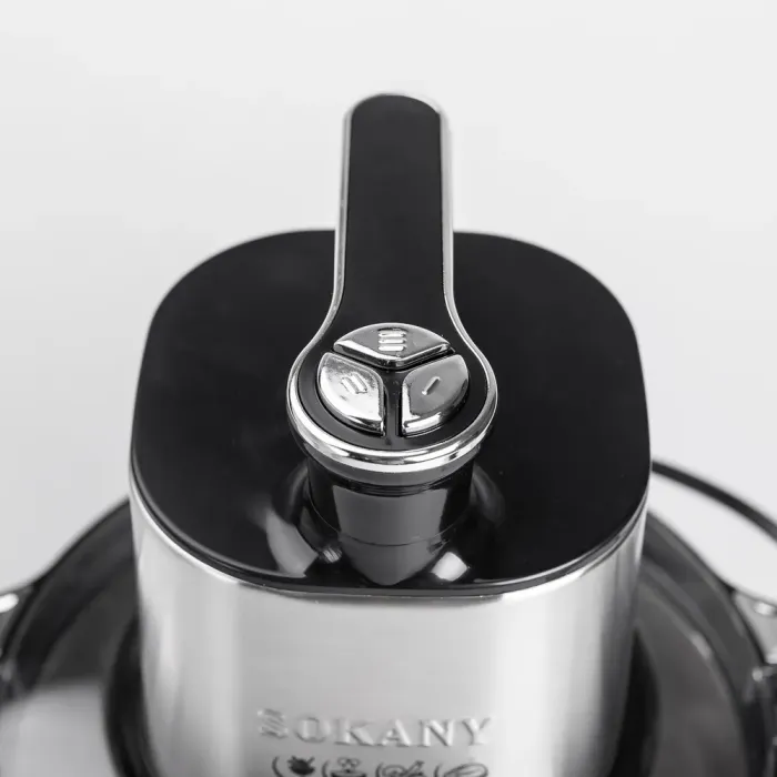 Чопер измельчитель с чашей 4 литра мясорезка 4 лезвия нержавеющая сталь мясорубка Sokany (SK-7028) - изображение 6