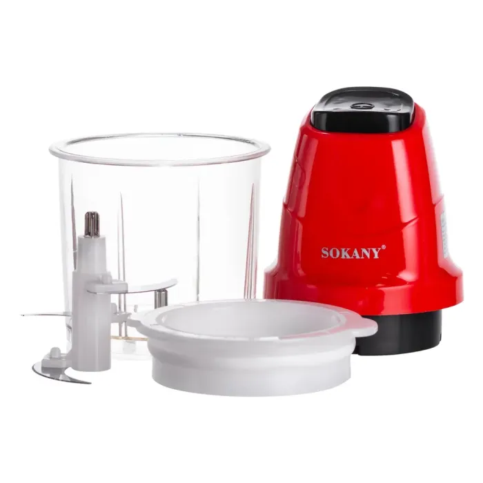 Чоппер подрібнювач з чашею на 0.7 л електричний кухонний 250 Вт Sokany SK-06009R (SK-06009R) - изображение 2