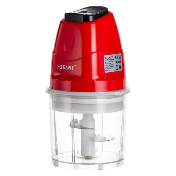 Чоппер подрібнювач з чашею на 0.7 л електричний кухонний 250 Вт Sokany SK-06009R (SK-06009R) - изображение 3