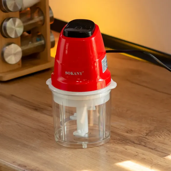 Чоппер подрібнювач з чашею на 0.7 л електричний кухонний 250 Вт Sokany SK-06009R (SK-06009R) - изображение 6