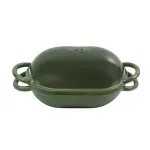 Чавунна овальна форма для випікання хліба з кришкою 25×17×15 (см) форма для хліба в духовку Зелена HP-1-23-GREEN (HP-1-23-GREEN)