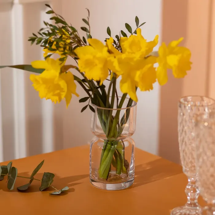 Декоративна ваза для квітів 15 см скляна прозора ваза 600 мл скляна прозора ваза 600 мл (HP-10-13) - изображение 3