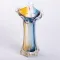 Декоративна скляна оригінальна ваза для квітів 29 см стильна фігурна ваза 500 мл Жовто-синя (HP-9-4)