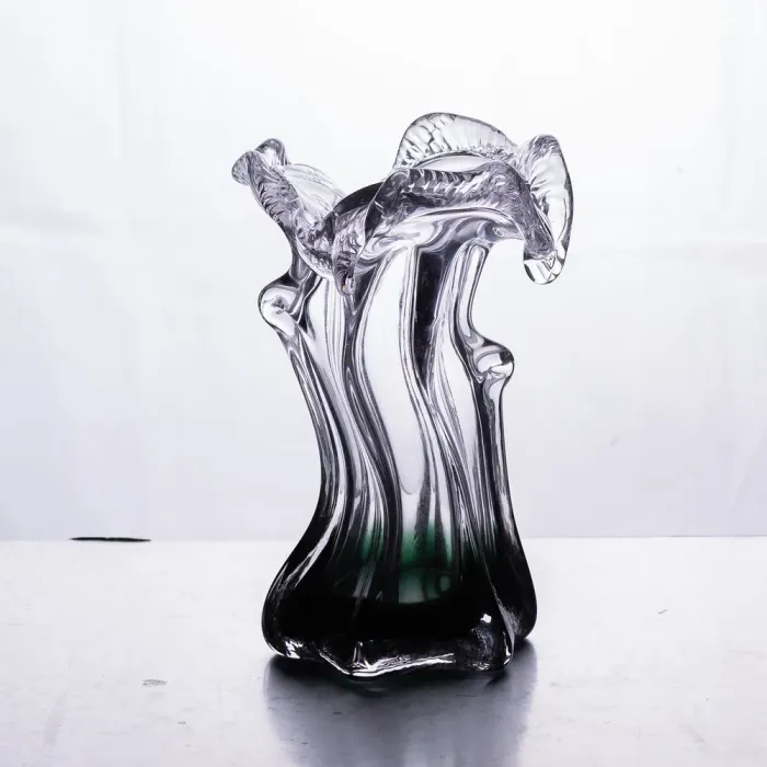 Декоративна скляна ваза для квітів 15.5 см фігурна ваза 100 мл Зелена (HP-9-3) - зображення 2