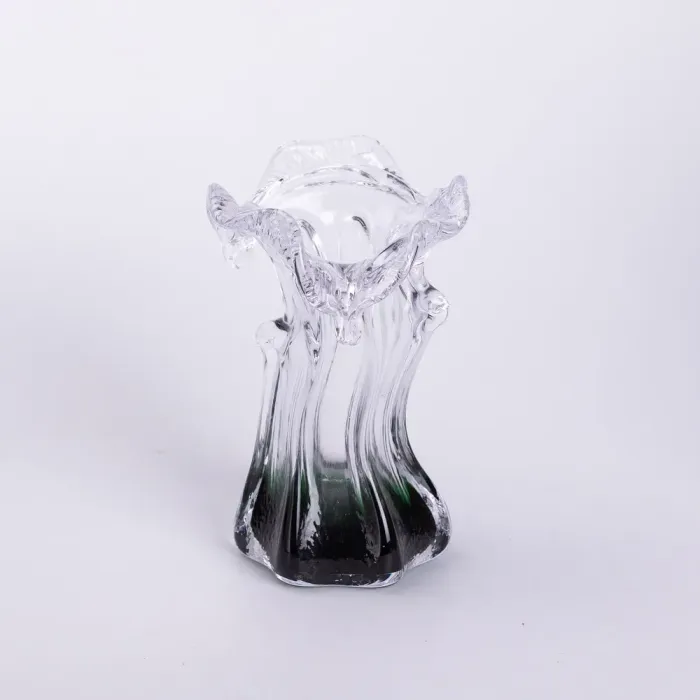 Декоративна скляна ваза для квітів 15.5 см фігурна ваза 100 мл Зелена (HP-9-3) - зображення 3