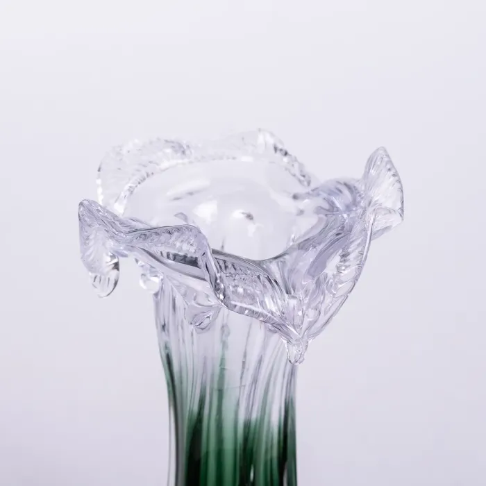 Декоративна скляна ваза для квітів 20 см фігурна ваза 125 мл Зелена (HP-9-2) - зображення 4