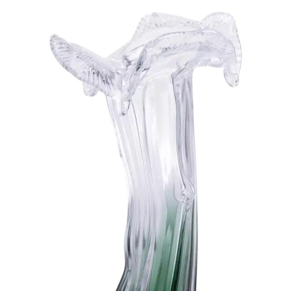 Декоративна скляна ваза для квітів 29 см фігурна Зелена HP-9-1 (HP-9-1) - зображення 4