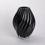 Декоративна скляна ваза для квітів 30 см фігурна ваза 5 л Чорна (HP-10-4)