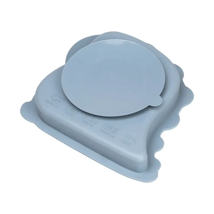 Дитячий набір силіконового посуду чашка/тарілка з трьома секціями/ложка Синій HP34545BL (HP34545BL) - изображение 5