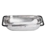 Друшляк сито на раковину для миття овочів та фруктів 36х24х9 см з нержавіючої сталі (HP-19-17)