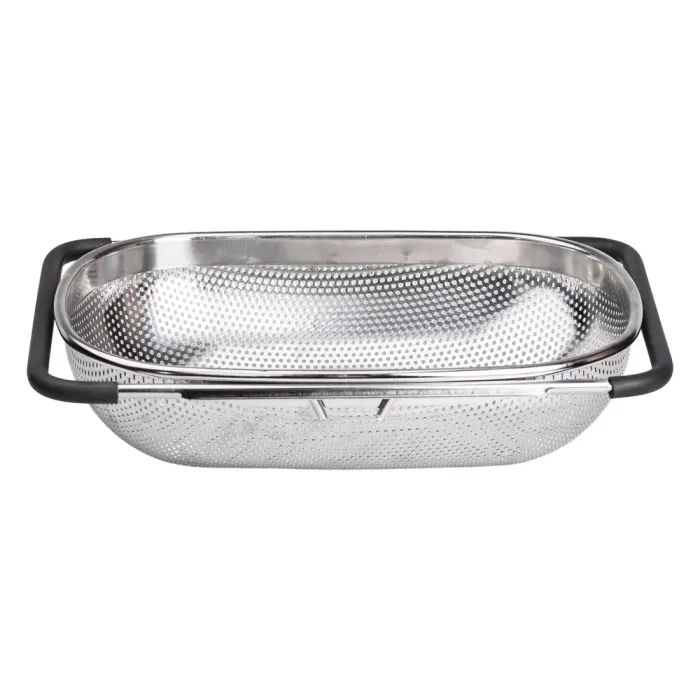 Дуршлаг сито на раковину для мытья овощей и фруктов 36х24х9 см из нержавеющей стали (HP-19-17) - изображение 1