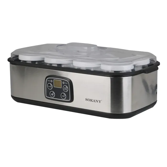 Йогуртниця електрична 65 Вт з баночками 180 мл та таймером Sokany SK-2303 (SK2303SS) - зображення 10