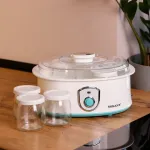 Електрична йогуртниця автоматична з таймером Sokany кухонна побутова 7 баночок по 180 мл (SK2304)