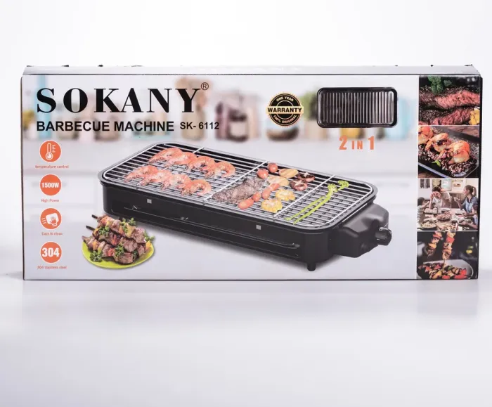 Електричний гриль настільний червоний 1500 Вт Sokany SK-6112 (SK-6112R) - зображення 9