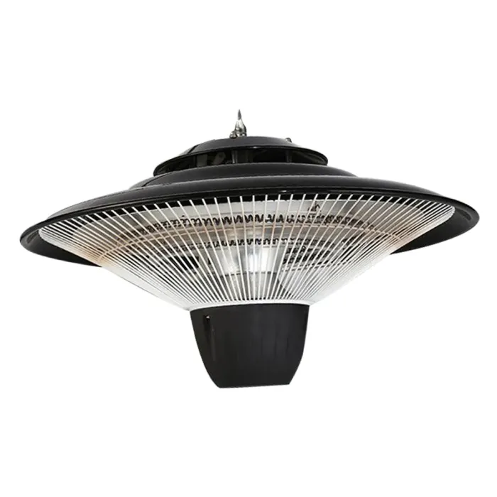 Електричний інфрачервоний обігрівач підвісний GRILLI 1500w, чорний 42см - зображення 2