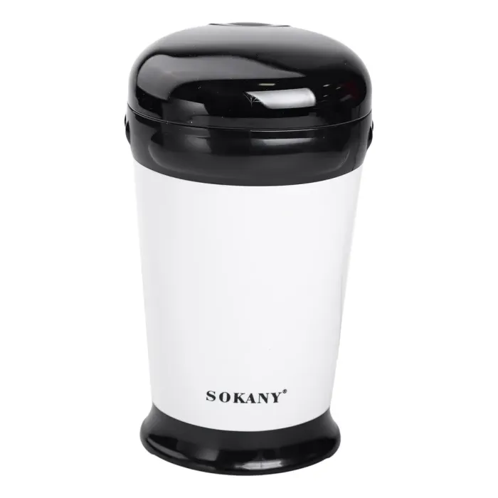 Электро кофемолка 180 Вт автоматическая 75 г для дома с мелким помолом Белая Sokany (SM-3012) - изображение 2