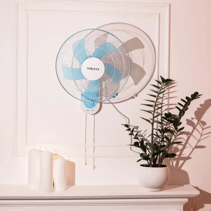 Вентилятор настенный 3-ступенчатая регулировка Компактный бытовой вентилятор 44 см Sokany (SK-19008) - изображение 9