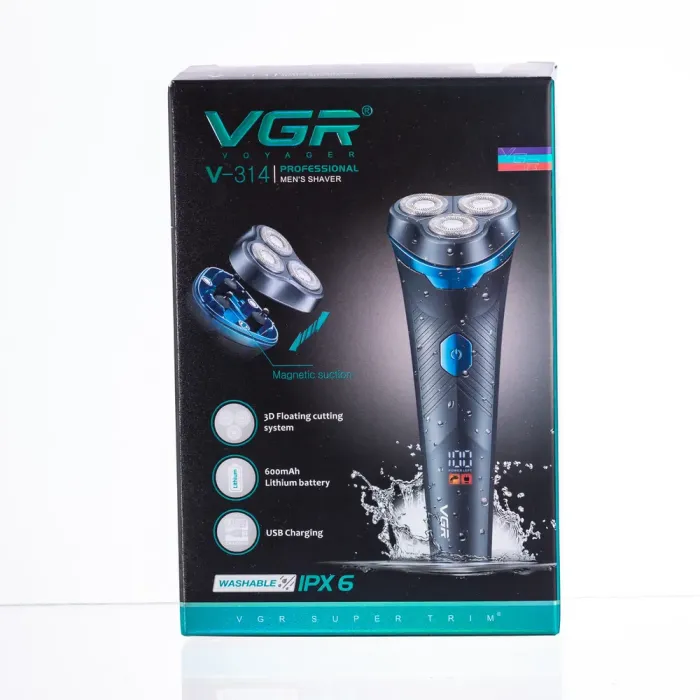 Електробритва для чоловіків роторна для вологого та сухого гоління з дисплеєм VGR V-314 (HP-V-314) - зображення 8