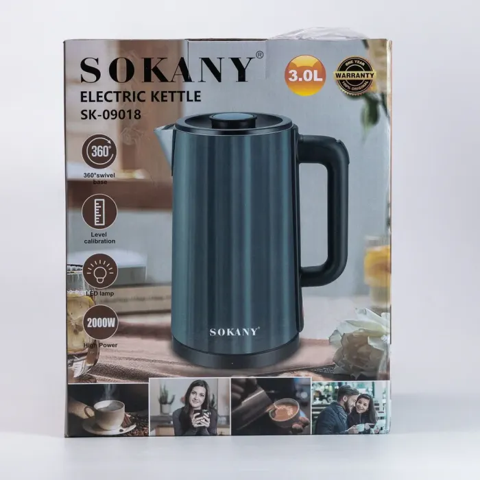 Чайник електричний Sokany SK-09018GR 3л зелений (SK-09018GR) - зображення 10